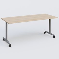 TABLES ABATTANTES - L.180xP.80 cm  - Table abattante gamme Design 180*80 cm. Plateau Hêtre et pietement Aluminium.