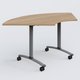 Module 1/4 de couronne pour table abattante gamme Arca 120-120 cm. Plateau Noyer et pietement Aluminium.