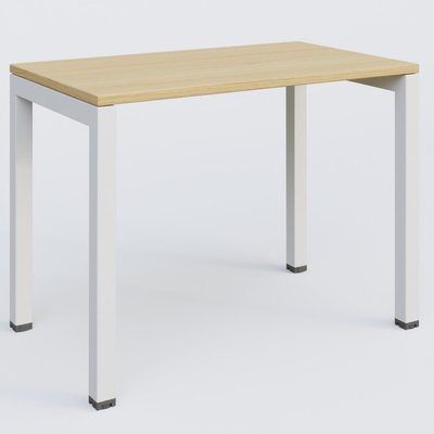 Gamme K3 - Plans droits - K3 Plateau droit 100x60 pieds fixe. Plateau Chêne clair et pietement Blanc.