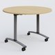 Table ronde gamme Arca D110 cm. Plateau Chêne clair et pietement Aluminium.