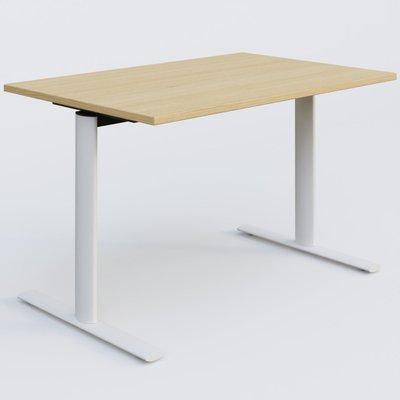 PURE - TABLES ABATTANTES - Module droit gamme Pure 120-80 cm. Plateau Chêne clair et pietement Blanc.