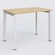 K7 plan droit 100*60 sur pieds fixe. Plateau Chêne clair et pietement Blanc
