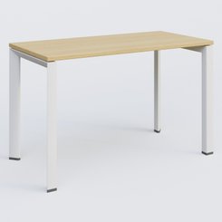 Gamme K7 - Plans droits - K7 plan droit 120*60 sur pieds fixe. Plateau Chêne clair et pietement Blanc