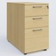 Caisson hauteur de bureau mélamine 3 tiroirs, profondeur 60cm. Caisson Chêne clair et poignets Aluminium.