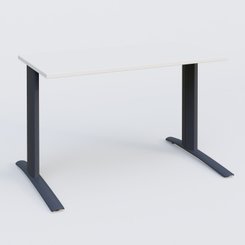 Gamme K1 - Plans droits - K1 Plateau droit 120x60 pieds fixe. Plateau Blanc et pietement Anthracite