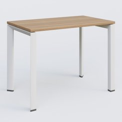 Gamme K7 - Plans droits - K7 plan droit 100*60 sur pieds fixe. Plateau Noyer et pietement Blanc