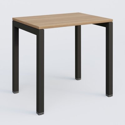 [Pas de famille] - [Pas de sous famille] - K3 Plateau droit 80x60 pieds fixe. Plateau Noyer et pietement Noir Grainé.