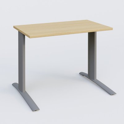 Gamme K1 - Plans droits - K1 Plateau droit 100x60 pieds fixe. Plateau Chêne clair et pietement Aluminium