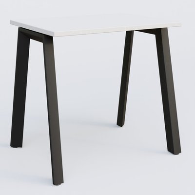 Gamme K8 - Plans droits - K8 plan droit 80*60 sur pieds fixe. Plateau Blanc et pietement Noir Grainé