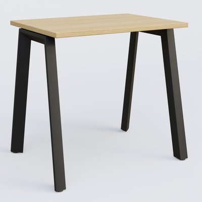 Gamme K8 - Plans droits - K8 plan droit 80*60 sur pieds fixe. Plateau Chêne clair et pietement Noir Grainé