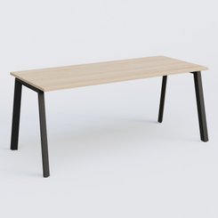 Gamme K8 - Plans droits - K8 plan droit 180*80 sur pieds fixe. Plateau Hêtre et pietement Noir Grainé