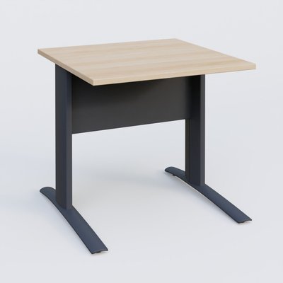 Gamme K1 - Plans droits - K1 Plateau droit 80x80 avec voile de fond métal. Plateau Hêtre et pietement Anthracite