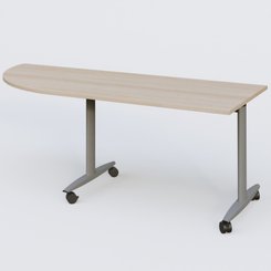 TABLES ABATTANTES - Module d'angle 90° - Module d'angle 90° pour table abattante gamme Design 200-80 cm à gauche. Plateau Acacia et pietement Aluminium.