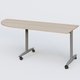Module d'angle 90° pour table abattante gamme Design 200-80 cm à gauche. Plateau Acacia et pietement Aluminium.