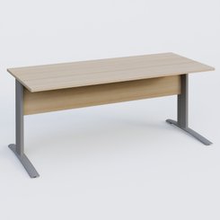 Gamme K1 - Plans droits - K1 Plateau droit 180x80 avec voile de fond bois. Plateau Acacia et pietement Aluminium