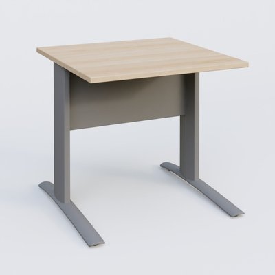 Gamme K1 - Plans droits - K1 Plateau droit 80x80 avec voile de fond métal. Plateau Hêtre et pietement Aluminium