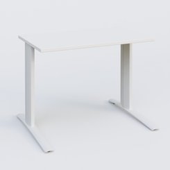 Gamme K1 - Plans droits - K1 Plateau droit 100x60 pieds fixe. Plateau Blanc et pietement Blanc