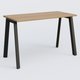 K8 plan droit 120*60 sur pieds fixe. Plateau Noyer et pietement Noir Grainé