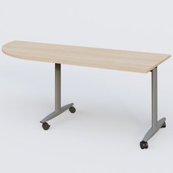 TABLES ABATTANTES - New Design - Module d'angle 90° pour table abattante gamme Design 200-80 cm à gauche. Plateau Hêtre et pietement Aluminium.