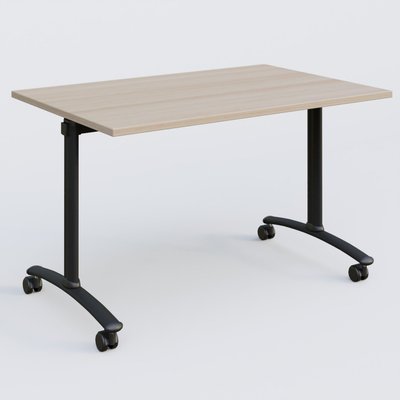 TABLES ABATTANTES - L.120xP.80 cm - Table abattante gamme Arca 120-80 cm. Plateau Acacia et pietement Noir.