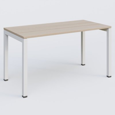 [Pas de famille] - [Pas de sous famille] - K3 Plateau droit 140x70 pieds fixe. Plateau Acacia et pietement Blanc.