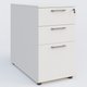 Caisson hauteur de bureau mélamine 3 tiroirs, profondeur 60cm. Caisson Blanc et poignets Aluminium.