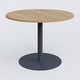 Table ronde diametre 100 cm avec pieds colonne centrale. Plateau Noyer et pietement Anthracite