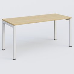 Gamme K3 - Plans droits - K3 Plateau droit 160x70 pieds fixe. Plateau Chêne clair et pietement Blanc.