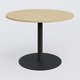 Table ronde diametre 120 cm avec pieds colonne centrale. Plateau Chêne clair et pietement Noir Mat
