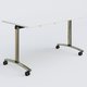 Table abattante gamme Arca 140-70 cm. Plateau Blanc et pietement Chrome.