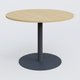 Table ronde diametre 110 cm avec pieds colonne centrale. Plateau Chêne clair et pietement Anthracite