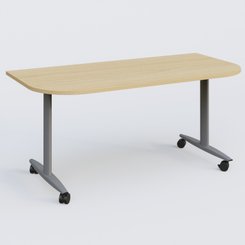 TABLES ABATTANTES - New Design - Module d'extrémité pour table abattante gamme Design 165*80 cm. Plateau Chêne clair et pietement Aluminium.