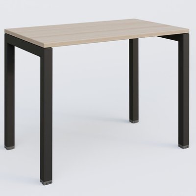 Gamme K3 - Plans droits - K3 Plateau droit 100x60 pieds fixe. Plateau Acacia et pietement Noir Grainé.