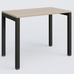 Gamme K3 - Plans droits - K3 Plateau droit 100x60 pieds fixe. Plateau Acacia et pietement Noir Grainé.