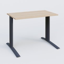 Gamme K1 - Plans droits - K1 Plateau droit 100x60 pieds fixe. Plateau Hêtre et pietement Anthracite