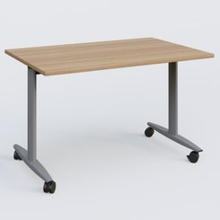 TABLES ABATTANTES - L.120xP.80 cm - Table abattante gamme Design 120*80 cm. Plateau Noyer et pietement Aluminium.