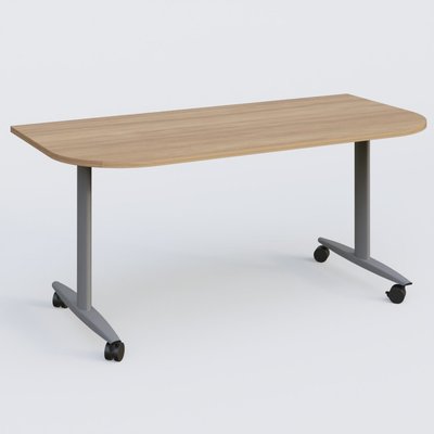 TABLES ABATTANTES - New Design - Module d'extrémité pour table abattante gamme Design 165*80 cm. Plateau Noyer et pietement Aluminium.