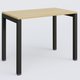 K3 Plateau droit 100x60 pieds fixe. Plateau Chêne clair et pietement Noir Grainé.