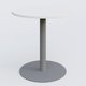 Table de réunion pietement colonne plateau D 80 cm. Plateau Blanc et pietement Aluminium.