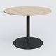 Table ronde diametre 100 cm avec pieds colonne centrale. Plateau Hêtre et pietement Noir Mat