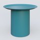 Table Basse Fashon Styl piètement colonne métalique D-26 cm. Plateau Bleu Petrole (RAL 5025) et pietement Bleu Petrole (RAL 5025).