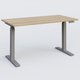 Poste solo 140*70 réglable en hauteur éléctriquement de 70-120 cm gamme KPro2. Plateau Chêne naturel et pietement Aluminium.