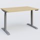 Poste solo 120*80 réglable en hauteur éléctriquement de 65-130 cm gamme KPro3. Plateau Chêne clair et pietement Aluminium.