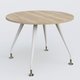 Table ronde diametre 110 cm avec 4 pieds de la gamme K5. Plateau Chêne naturel et pietement Blanc