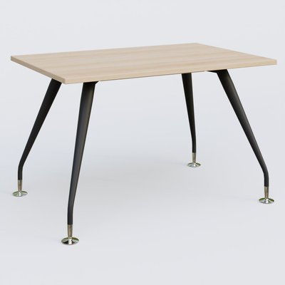 [Pas de famille] - [Pas de sous famille] - K5 plan droit 120*80 cm. Plateau Hêtre et pietement Noir Mat avec base chromé.