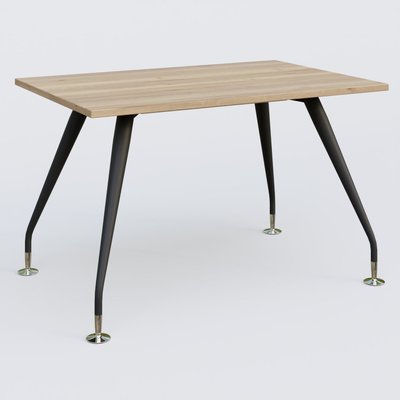 [Pas de famille] - [Pas de sous famille] - K5 plan droit 120*80 cm. Plateau Chêne naturel et pietement Noir Mat avec base chromé.