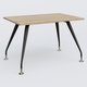 K5 plan droit 120*80 cm. Plateau Chêne naturel et pietement Noir Mat avec base chromé.