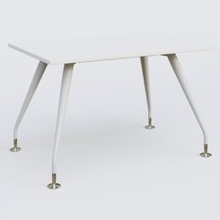 [Pas de famille] - [Pas de sous famille] - K5 plan droit 120*80 cm. Plateau Blanc et pietement Blanc avec base chromé.