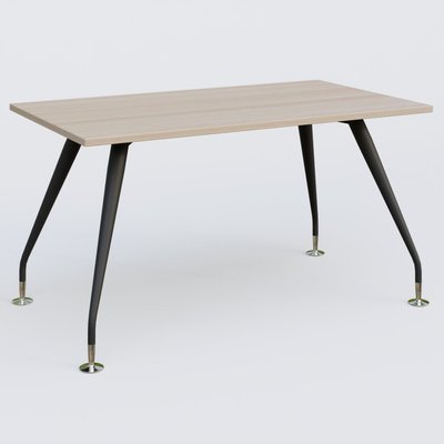 [Pas de famille] - [Pas de sous famille] - K5 plan droit 140*80 cm. Plateau Acacia et pietement Noir Mat avec base chromé.