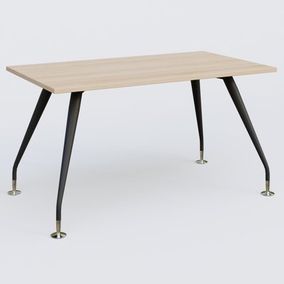 [Pas de famille] - [Pas de sous famille] - K5 plan droit 140*80 cm. Plateau Hêtre et pietement Noir Mat avec base chromé.